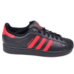 adidas Superstar II Men's Size 9.5 Black & Red Casual Sneakers JQ2309 NWOB